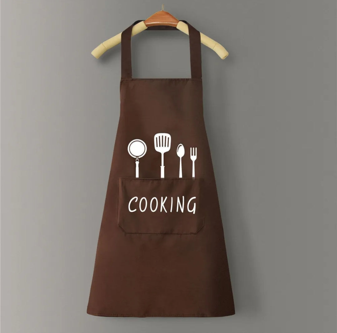 Durable Adults Kitchen Aprons Waterproof, Adjustable Cooking & Baking Aprons with Pockets