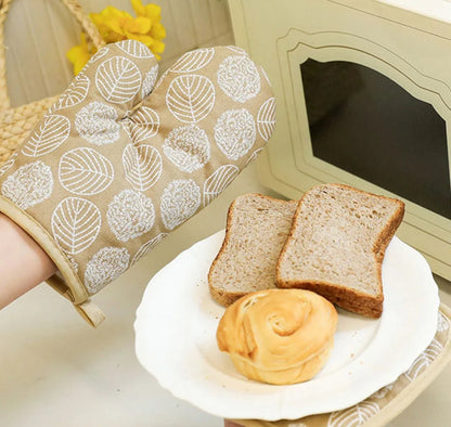 Insulated Cotton Kitchen Oven Gloves + Hand Mittens Heat Resistant Cooking Gloves, Available in 4 Colors