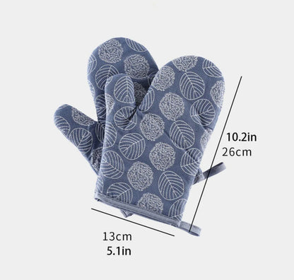 Insulated Cotton Kitchen Oven Gloves + Hand Mittens Heat Resistant Cooking Gloves, Available in 4 Colors