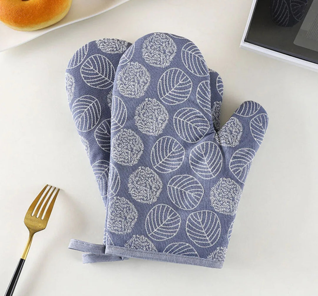 Insulated Cotton Kitchen Oven Gloves + Hand Mittens Heat Resistant Cooking Gloves, Available in 4 Colors