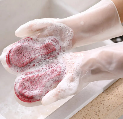 Multifunctional Waterproof Kitchen Gloves  Heat Resistant Silicone Gloves for Dishwashing and Cooking (Available in Red and Grey)