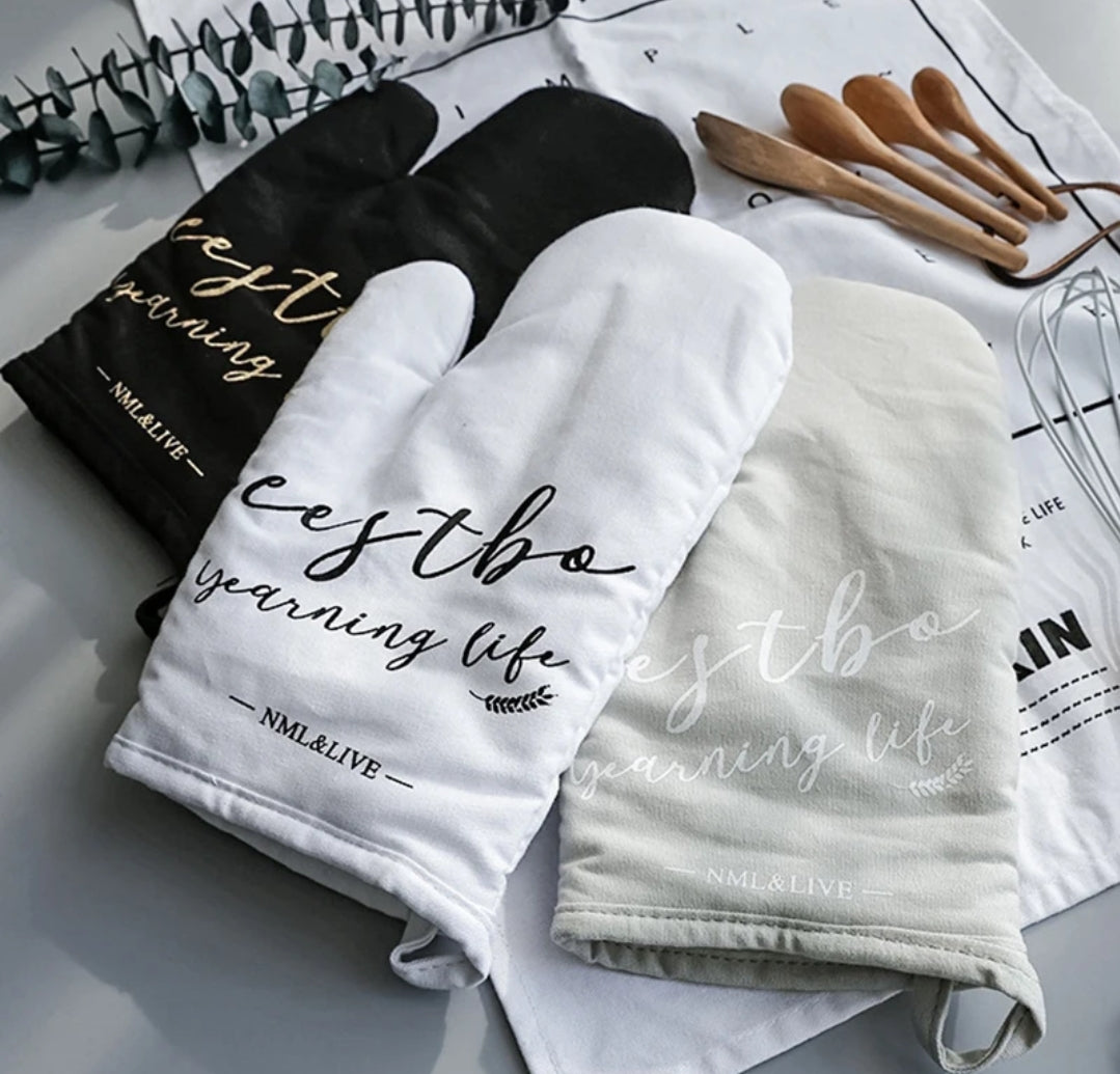 CLEARANCE SALE: Nordic Heat Insulated Oven Gloves Cotton & Linen, Heat-Resistant Kitchen Mitts