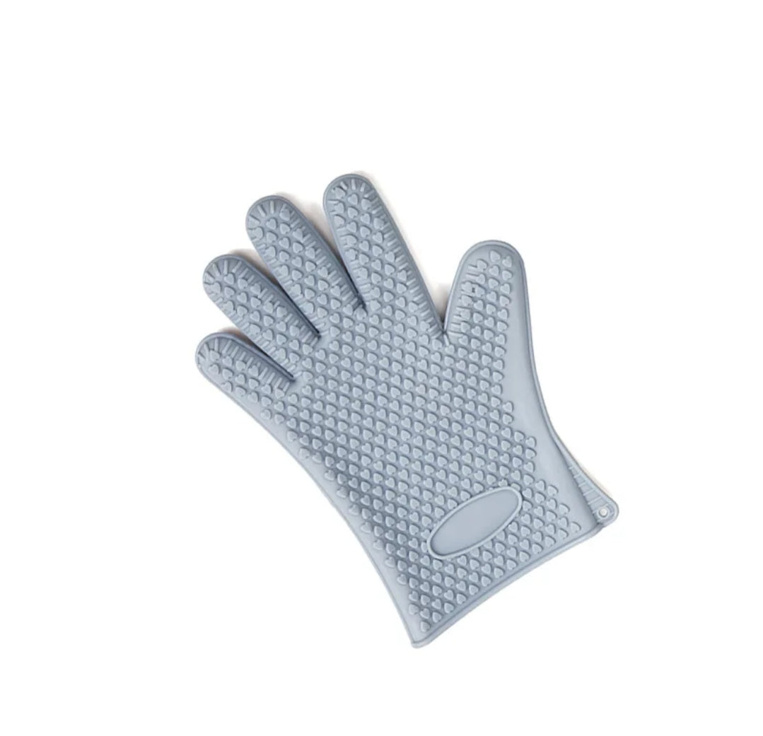 Heat Resistant Silicon Oven Gloves Non Slip Kitchen Mitts for Baking & Cooking, Light Green