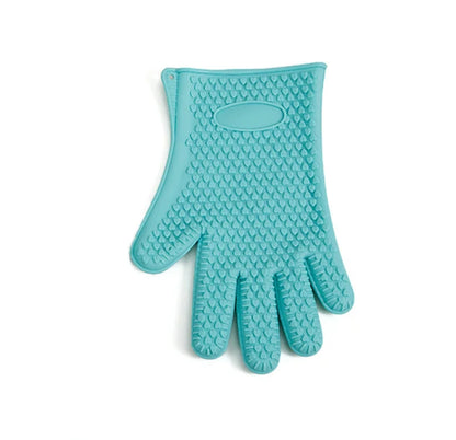 Heat Resistant Silicon Oven Gloves Non Slip Kitchen Mitts for Baking & Cooking, Light Green