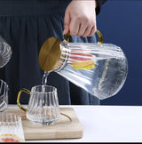 Glass Decanter Kettle Cups Set Large|Capacity Thermo Bottle for Coffee, Tea, Water, Juice, and Milk with Filter Jug