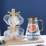 Glass Decanter Kettle Cups Set Large|Capacity Thermo Bottle for Coffee, Tea, Water, Juice, and Milk with Filter Jug