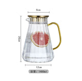 Glass Decanter Kettle Cups Set Large|Capacity Thermo Bottle for Coffee, Tea, Water, Juice, and Milk with Filter Jug