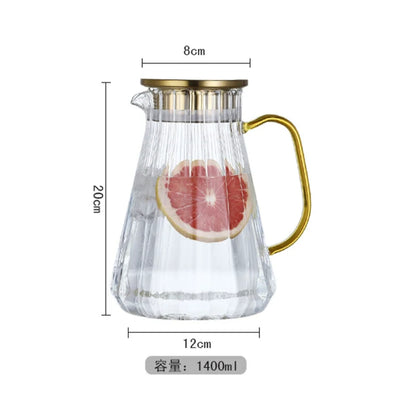 Glass Decanter Kettle Cups Set Large|Capacity Thermo Bottle for Coffee, Tea, Water, Juice, and Milk with Filter Jug