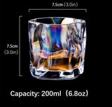 Irregular Shape Whiskey Glass Set Elegant Gold and Silver Rimmed Glasses (Set of 6)