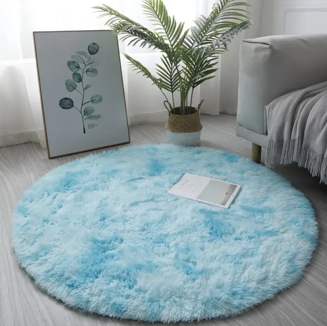 Faux Fur Soft Round Fluffy Rug Shaggy Blush Circle Carpet for Bedroom, Nursery, Kids Room, 60cm