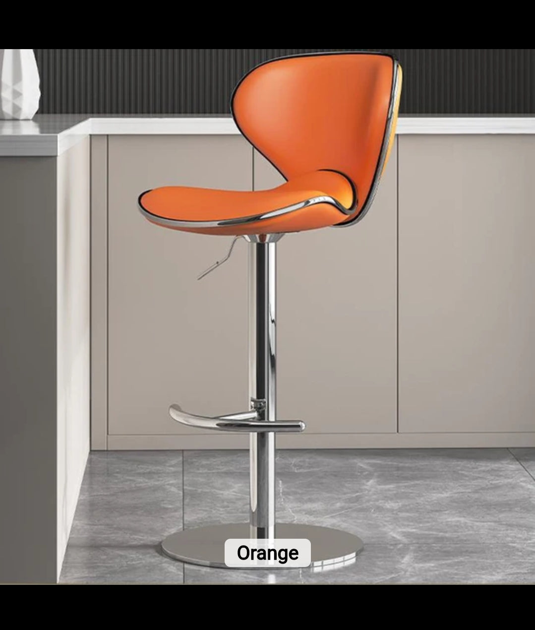 Modern Adjustable Swivel Counter Bar Stools with Padded Seat |Chrome Finish and White Faux Leather