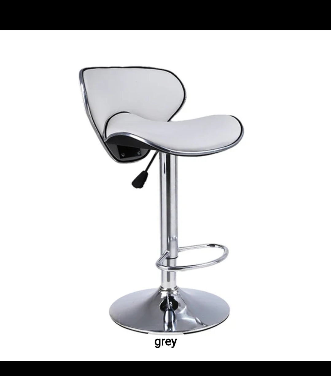 Modern Adjustable Swivel Counter Bar Stools with Padded Seat |Chrome Finish and White Faux Leather