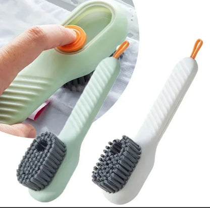 Multifunction Soft Bristled Cleaning Brush with Liquid Dispenser Shoe, Clothes, and Household Cleaning Tool