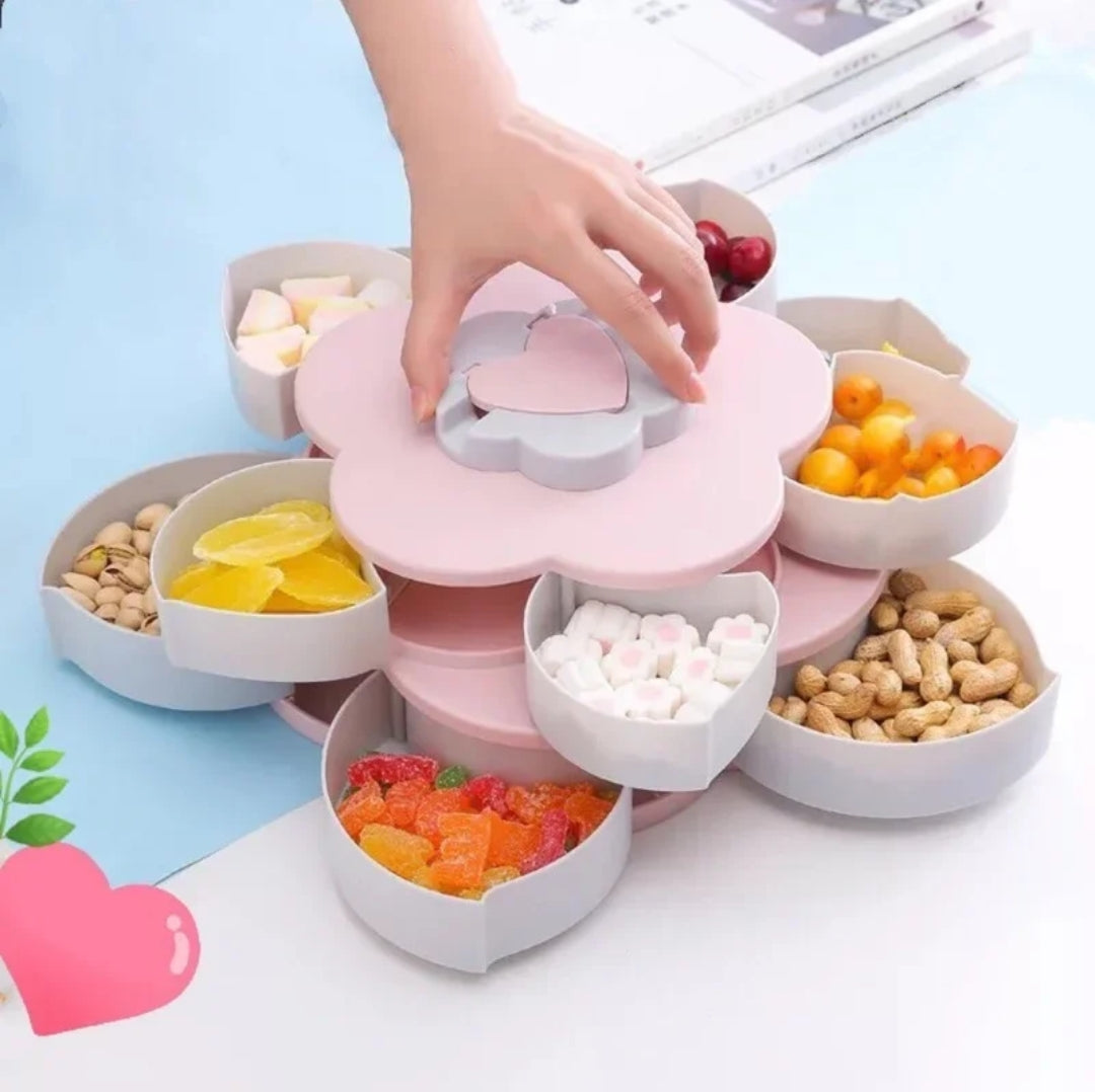 High Quality Durable Rotating Petal Snack Tray