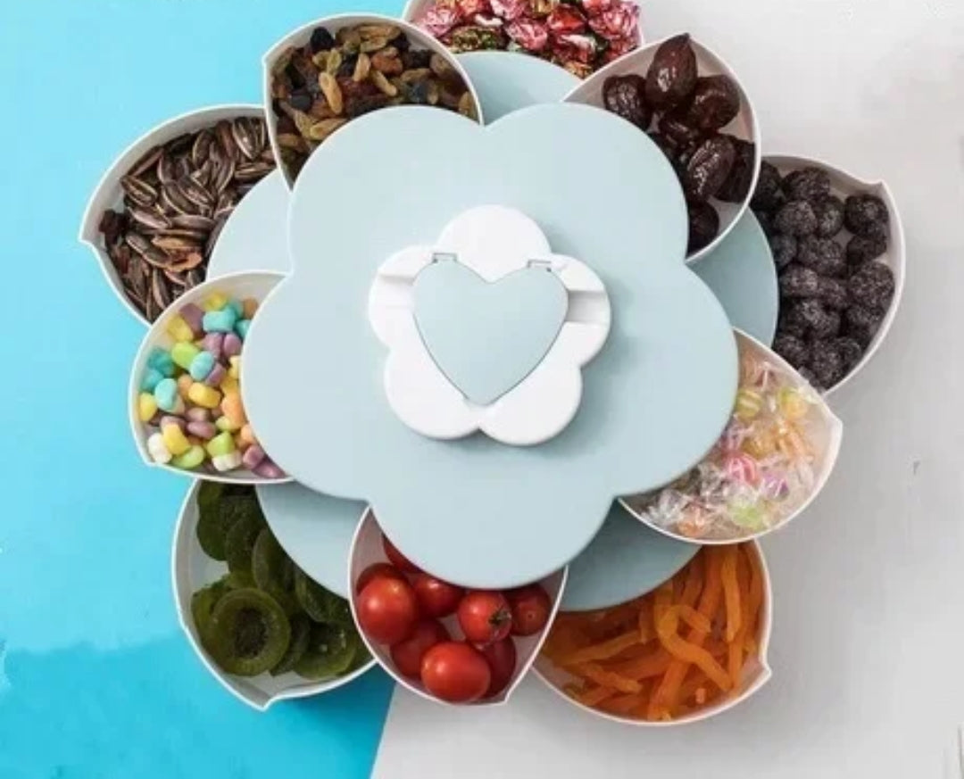 High Quality Durable Rotating Petal Snack Tray