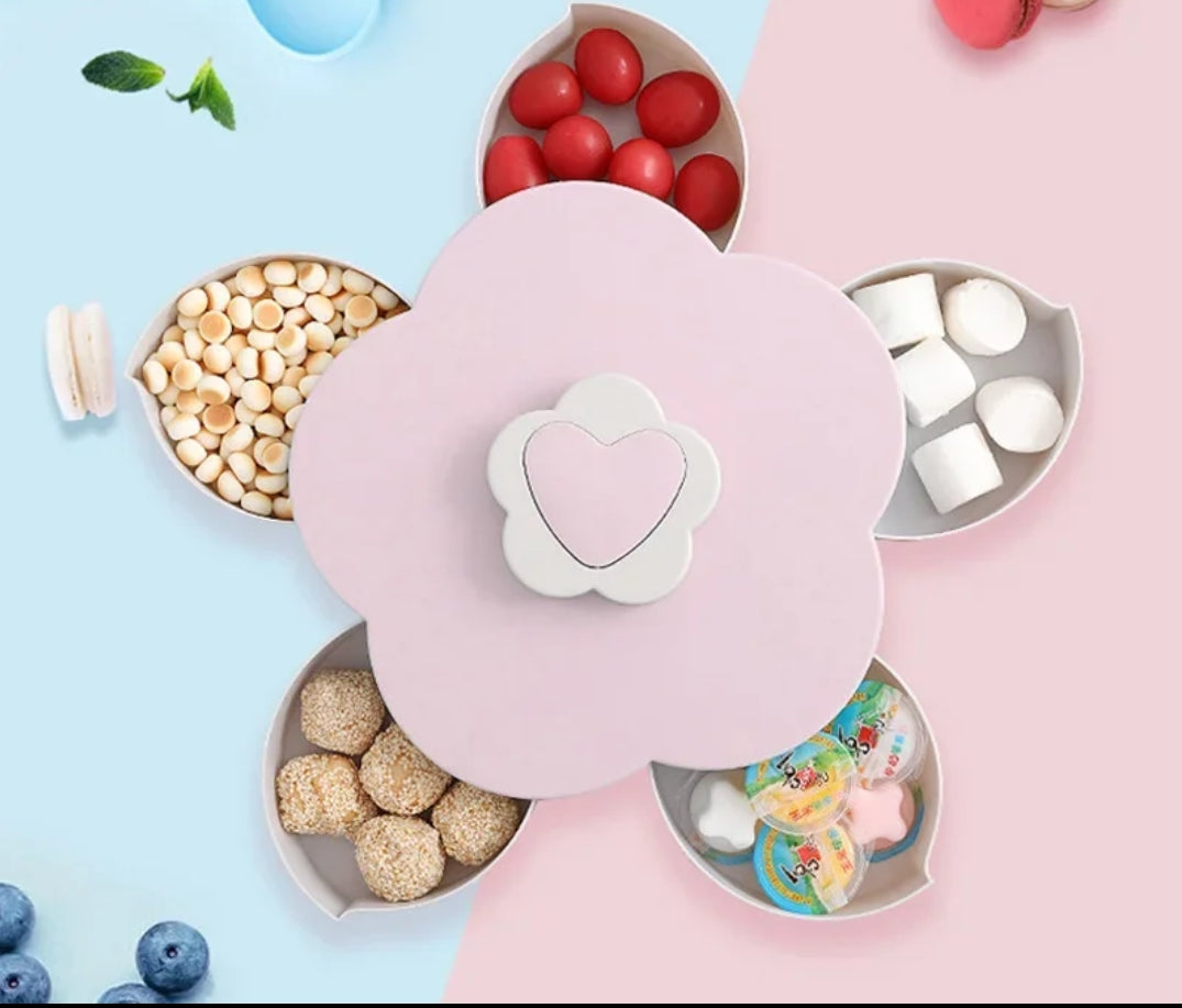 High Quality Durable Rotating Petal Snack Tray