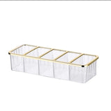 5 Grid Layered Acrylic Cosmetic Organizer Compact Makeup Storage Box for Vanity or Bathroom