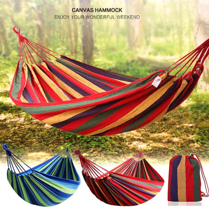 Stripped Outdoor Hammock  Heavy Load Bearing, 2 Person Capacity for Camping, Backyard, and Travel