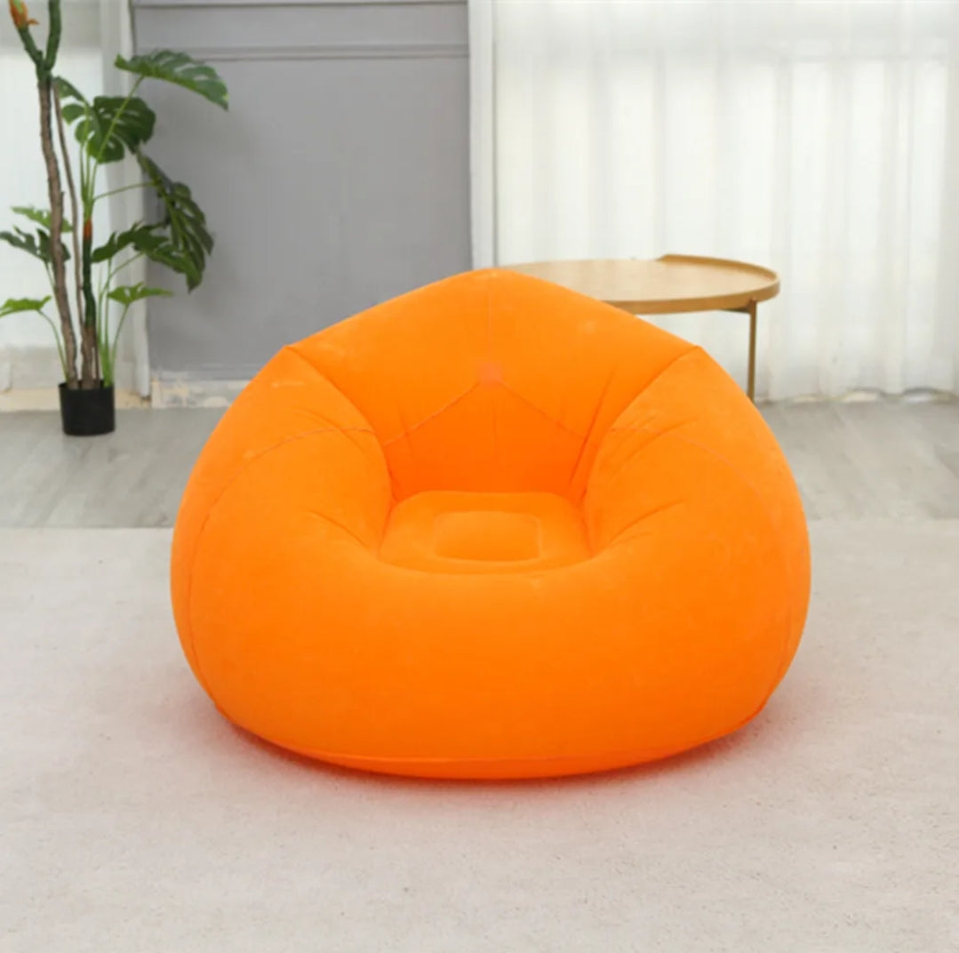 Inflatable Lazy Sofa with Free Pump Spherical Outdoor PVC Plush Football Lounge Chair for Relaxation