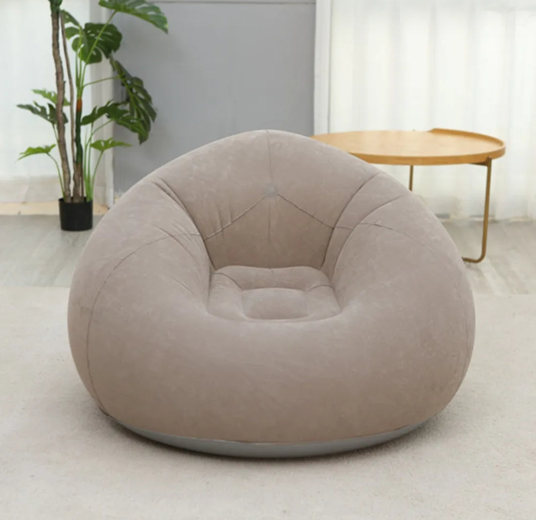 Inflatable Lazy Sofa with Free Pump Spherical Outdoor PVC Plush Football Lounge Chair for Relaxation