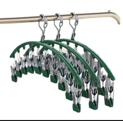 10 Pegs Stainless Steel Clothes Drying Hanger Windproof Clothing Rack Clips for Socks and Underwear Holder