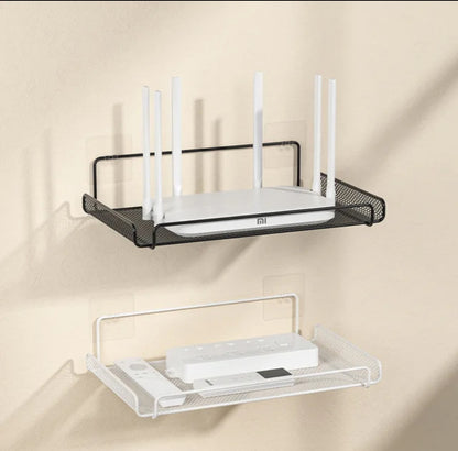 Wall Mount Router & Remote Control Shelf Free Punch TV Set Top Box Bracket Holder, Socket Storage Rack