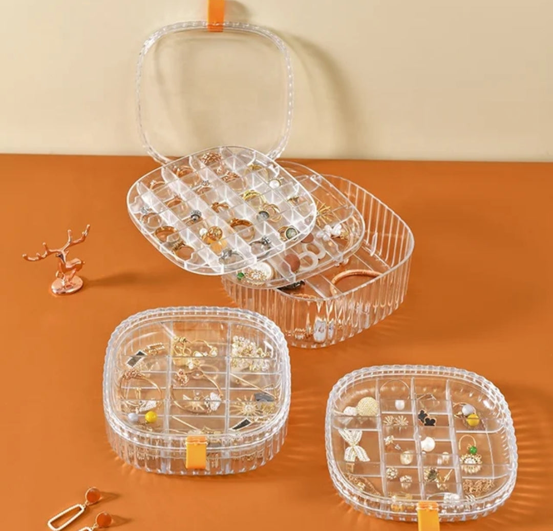 Detachable Jewelry Box 3 Layer Acrylic Storage Organizer for Bracelets, Earrings, Rings, and Accessories