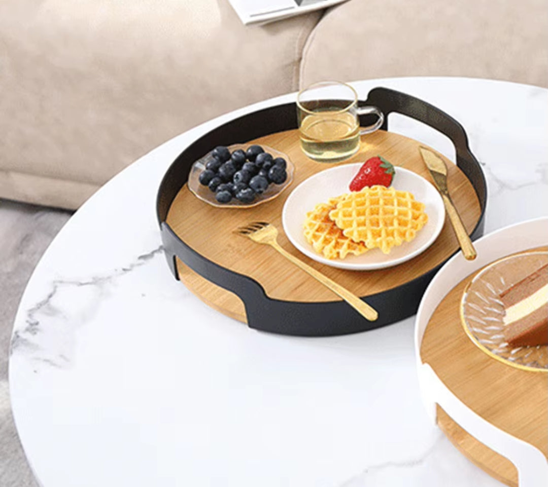 Multifunctional Bamboo Tray  Eco Friendly Serving Tray for Kitchen, Bed, and Home Decor