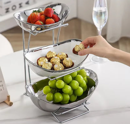 Nordic Ceramic Fruit and Snack Stand Elegant Multi Tier Display for Home, Kitchen, and Parties