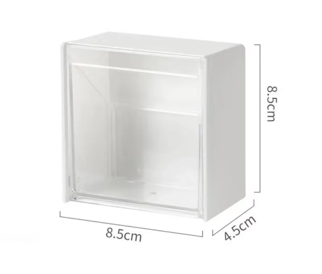 Plastic Wall Mounted Storage Box Dustproof Bathroom Organizer for Toiletries, Cosmetics, and Accessories