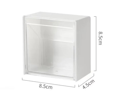 Plastic Wall Mounted Storage Box Dustproof Bathroom Organizer for Toiletries, Cosmetics, and Accessories