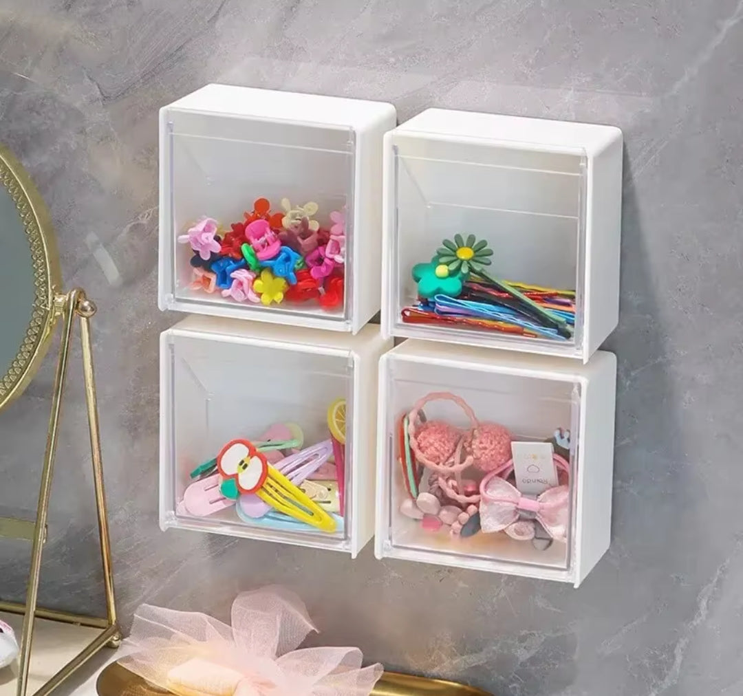 Plastic Wall Mounted Storage Box Dustproof Bathroom Organizer for Toiletries, Cosmetics, and Accessories