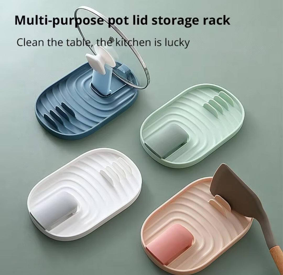 Nordic Style Pot Lid Holder Plastic Kitchen Spoon Rest/Holder for Countertop Organization