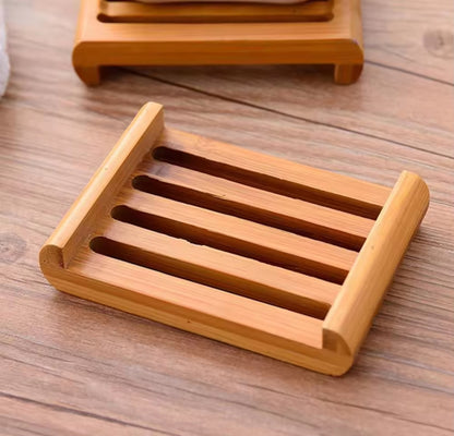 Eco Friendly Bamboo Soap Dish Natural Wooden Soap Holder for Bathroom & Kitchen