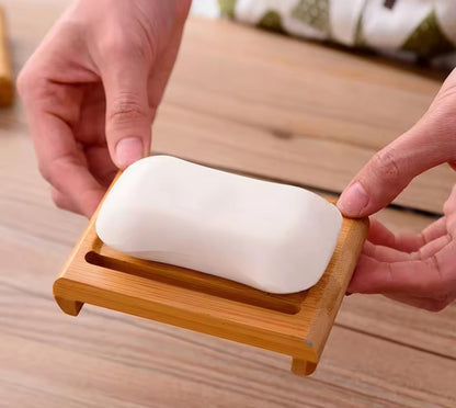 Eco Friendly Bamboo Soap Dish Natural Wooden Soap Holder for Bathroom & Kitchen