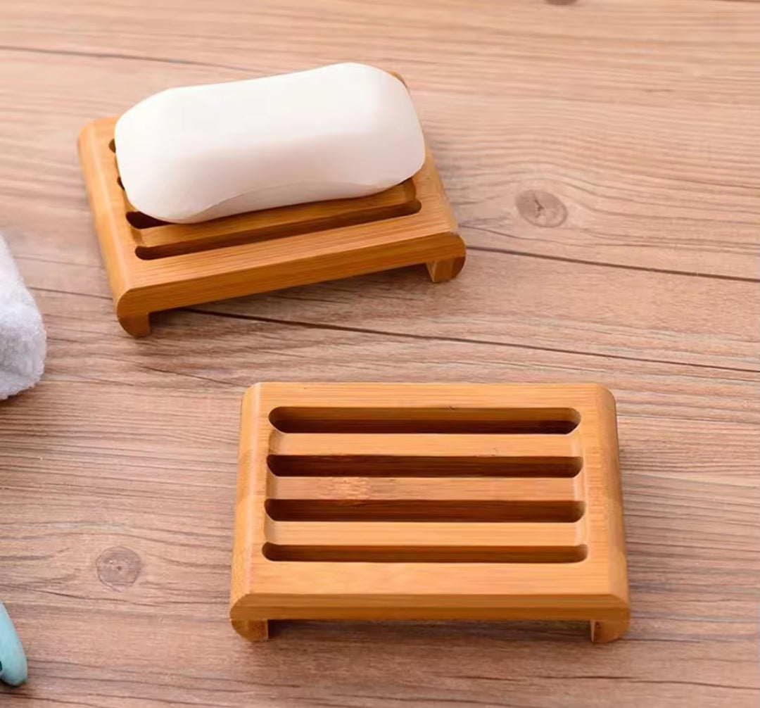 Eco Friendly Bamboo Soap Dish Natural Wooden Soap Holder for Bathroom & Kitchen