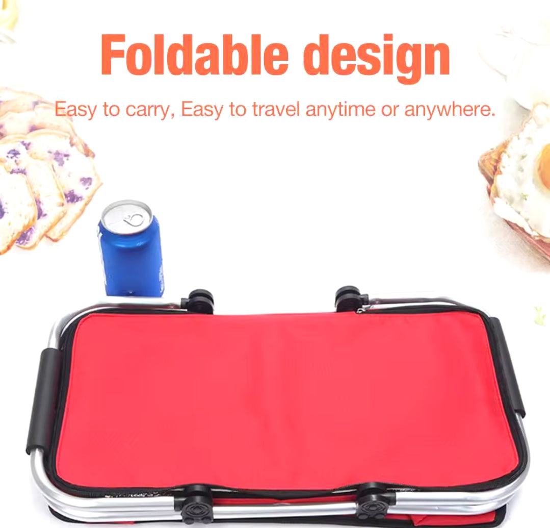 Picnic Foldable Insulated Portable Bag | Available in Black, Red, and Blue | Wholesale Price