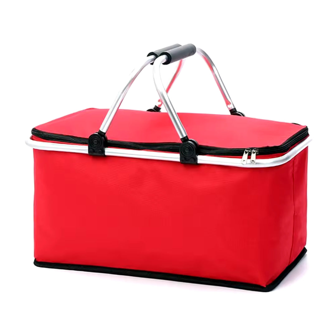 Picnic Foldable Insulated Portable Bag | Available in Black, Red, and Blue |  48x28x22 cm