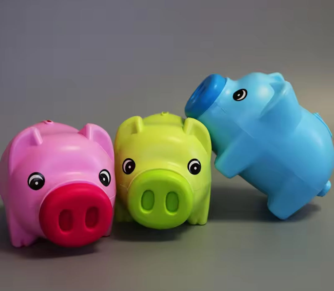 Piggy Banks  2 Types | Metallic with Padlock & Keys | Hard Plastic Pig Shape. available in multiple colours