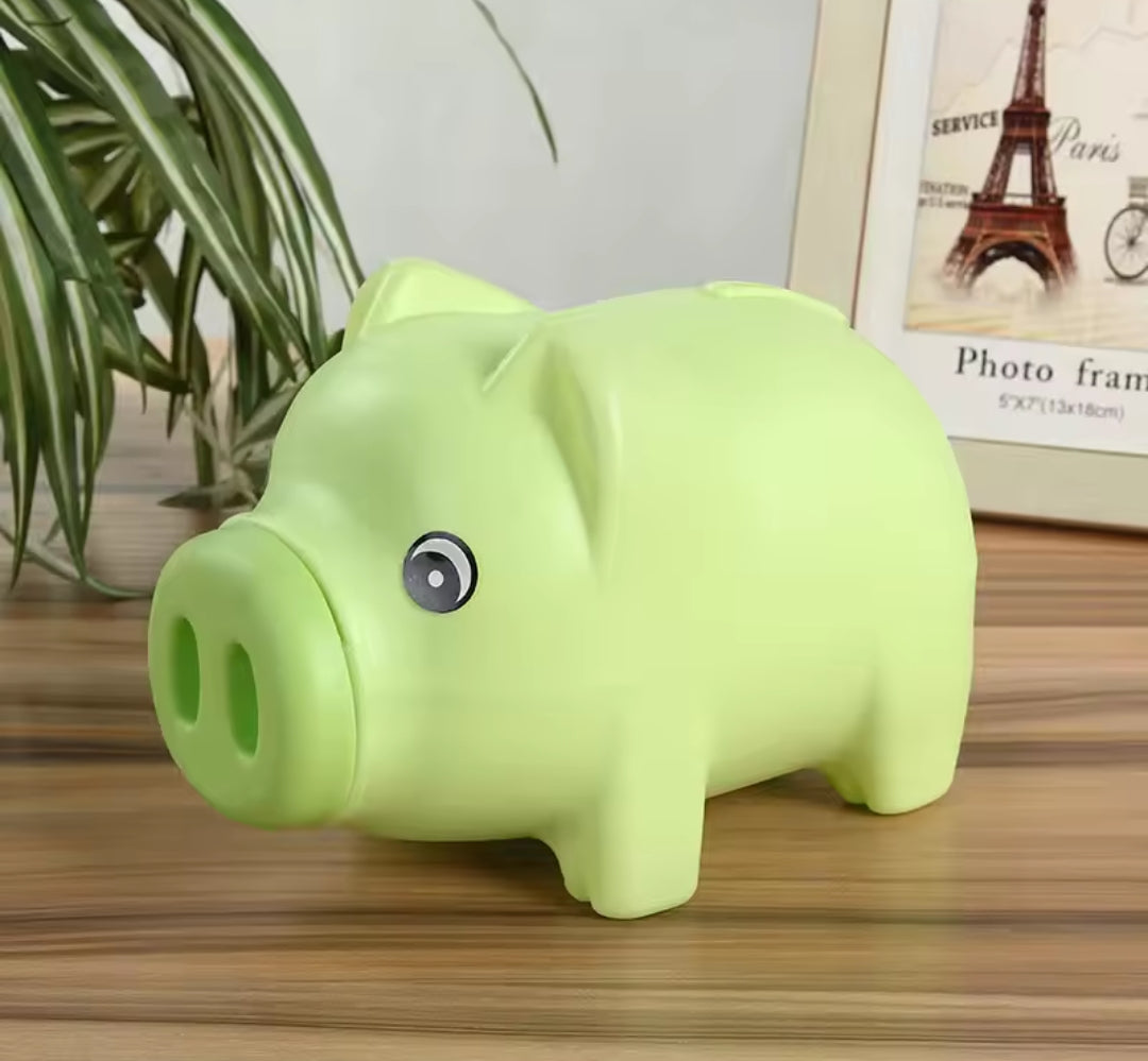 Piggy Banks  2 Types | Metallic with Padlock & Keys | Hard Plastic Pig Shape. available in multiple colours