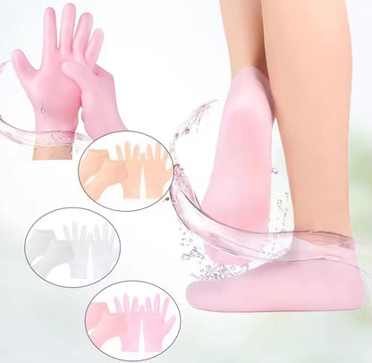 Hand & Foot Moisturizer Silicone Socks & Gloves | Hydrating Spa Treatment | Soft & Reusable