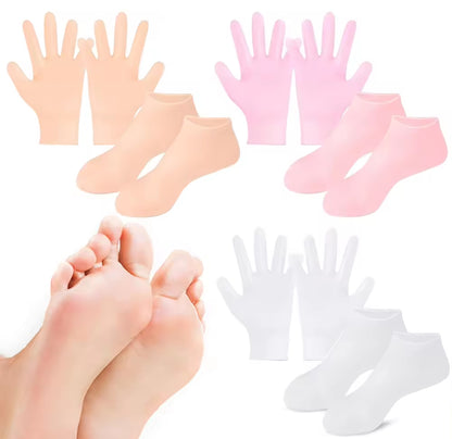 Hand & Foot Moisturizer Silicone Socks & Gloves | Hydrating Spa Treatment | Soft & Reusable