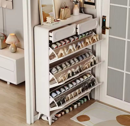 Ultra Slim Bucket Flip Shoe Cabinet | Modern Space Saving Design