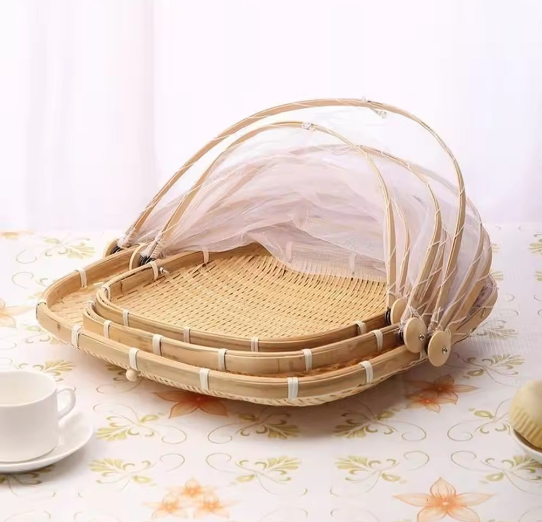 Handmade Bamboo Woven Bug Proof Wicker Baskets for Storage