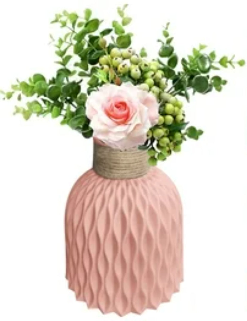 Stylish Pink Plastic Flower Vase  Lightweight & Durable