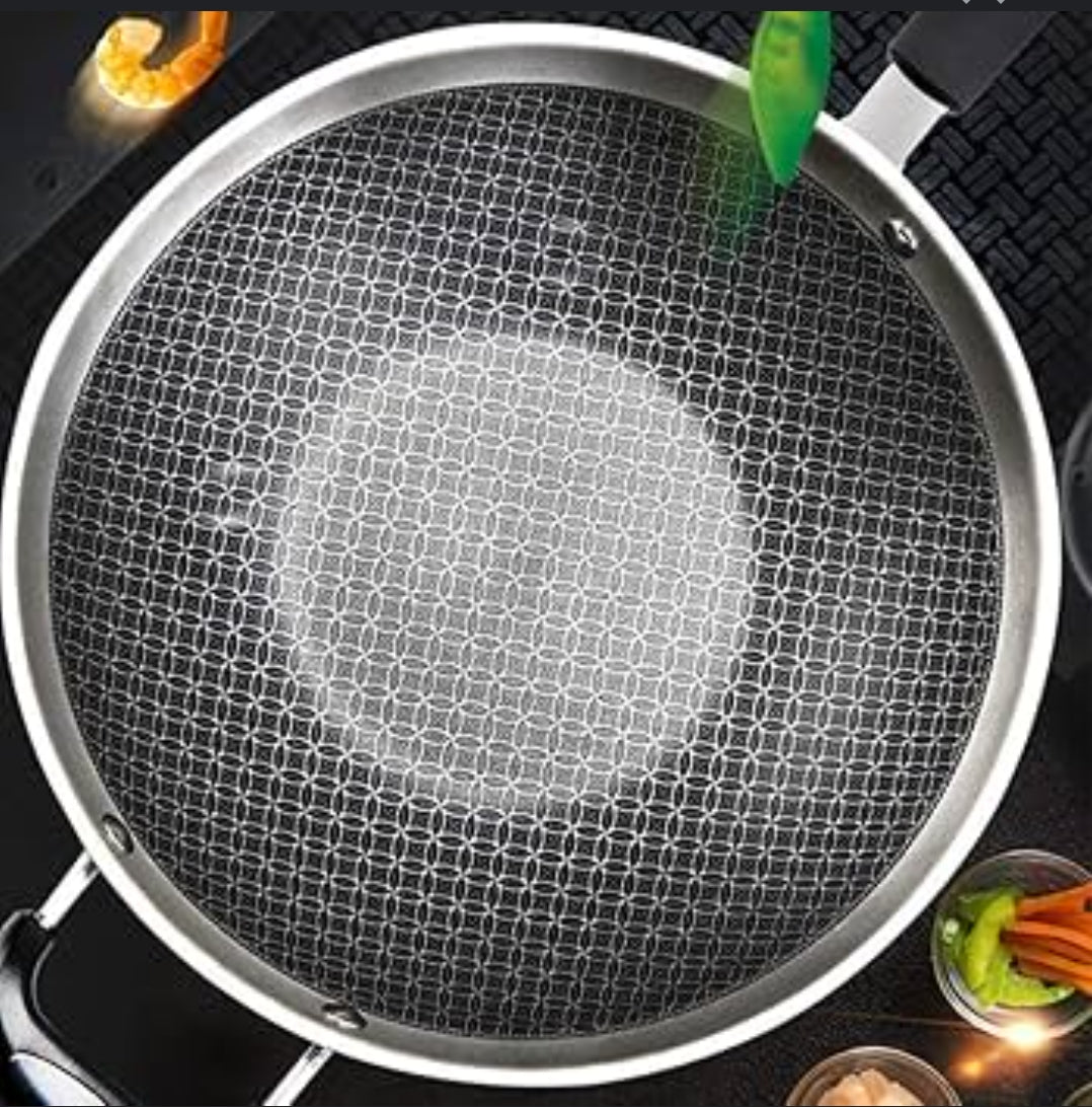 34cm Antiscalding Stainless Steel Deep Pan  Perfect for Deep Frying