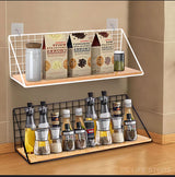 Wooden Spice Rack Wall Mounted Hanging Organizer Kitchen Seasoning Holder/size(14/5.5in*11/4.33in*35/13.78in)