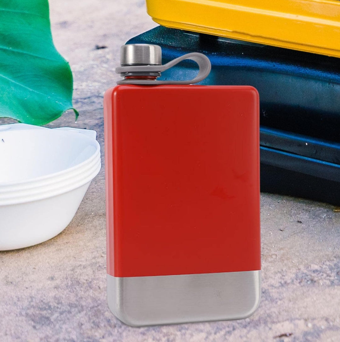 Portable Stainless Steel Whisky Hip Flask Red