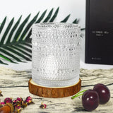 6|Piece Embossed Water/Juice Glass Set | 350ml, Dishwasher Safe