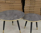 Twin Nesting Tables | Modern Grey & White Design